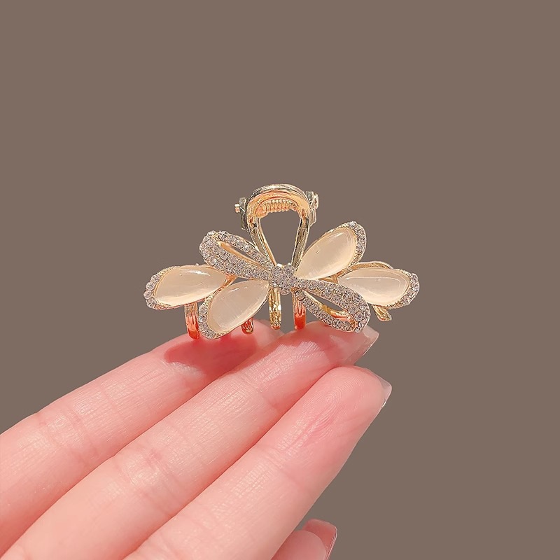Súng Mới Đen Cao Cấp Tê Giác Opal Nơ Kẹp Tóc Tinh Tế Lúa Mì Vừa Lấy Kẹp Phụ Kiện Tóc