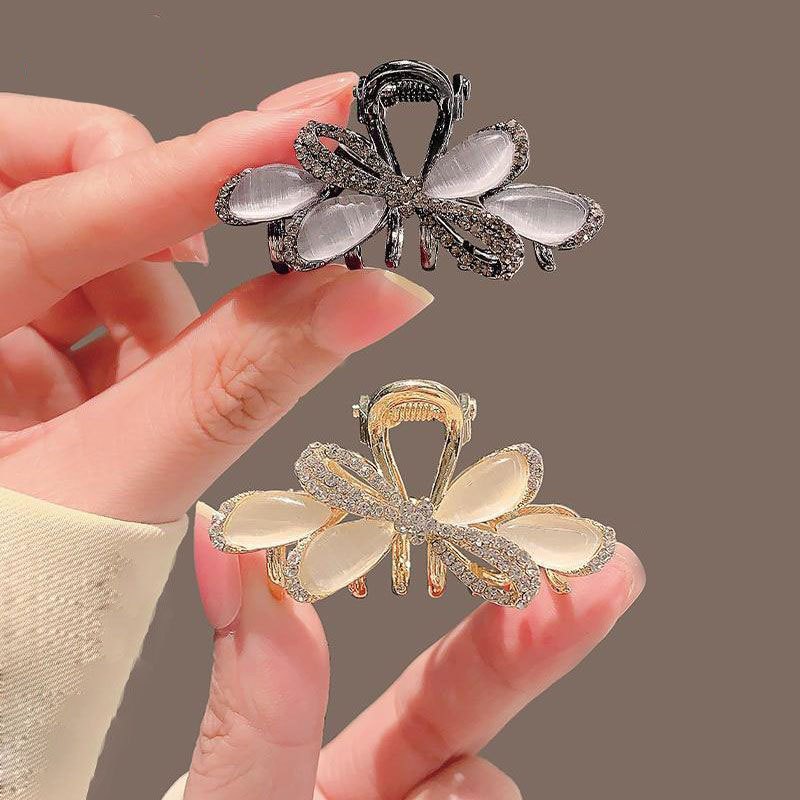 Súng Mới Đen Cao Cấp Tê Giác Opal Nơ Kẹp Tóc Tinh Tế Lúa Mì Vừa Lấy Kẹp Phụ Kiện Tóc