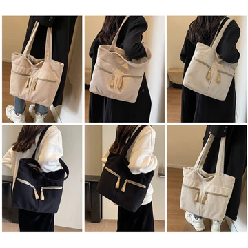 Women's Korean-Style Canvas Shoulder Bag