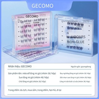 Lông mi giả không keo, Hoa Hướng dương hai cánh, kiểu phân đoạn đơn, mô phỏng tự nhiên, thân mỏng, uốn cao su trong suốt