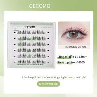 Lông mi giả không keo, Hoa Hướng dương hai cánh, kiểu phân đoạn đơn, mô phỏng tự nhiên, thân mỏng, uốn cao su trong suốt