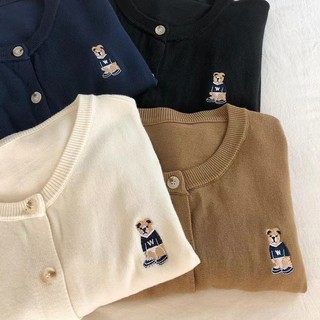 Phong Cách Hàn Quốc Nữ Thời Trang Ins Dệt Kim Ôm Cổ Chữ O Cardigan Áo Len Dài Tay