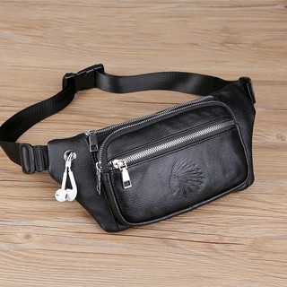 Túi đeo thắt lưng da thật 100% Travel Fanny Pack Dành cho nam và nữ túi đeo ngực chất liệu túi điện thoại: Ví da bò túi thắt lưng thể thao