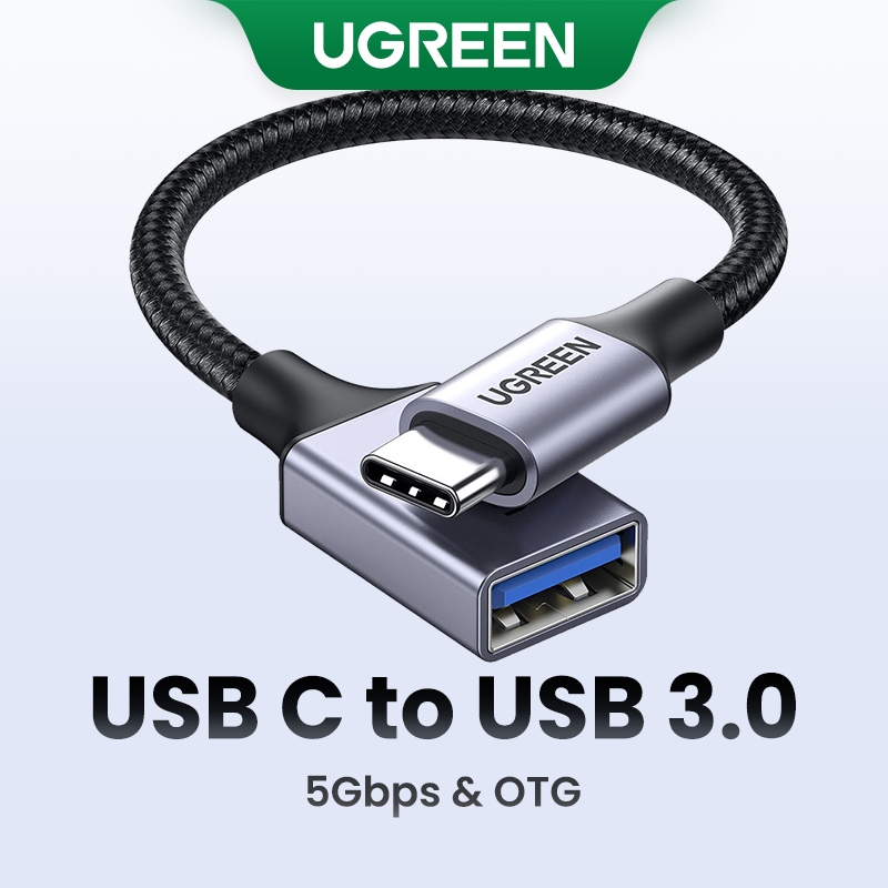 Cáp UGREEN USB C sang USB 3.0 OTG có cáp dữ liệu bện Nylon loại C từ nam sang USB nữ
