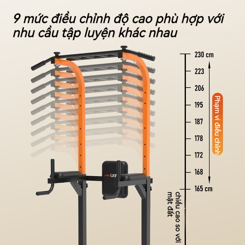 Bộ xà đơn XR107,Xà đơn xà kép đa năng chuyên nghiệp cho phòng tập gym và tại nhà