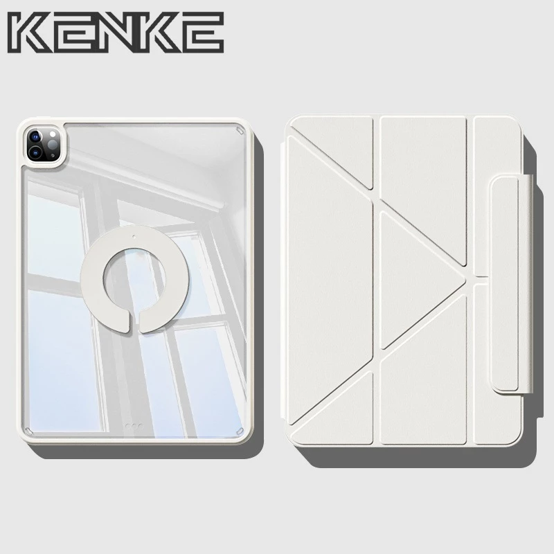 【Shipping from Vietnam】KENKE ốp lưng iPad, nắp gập chữ Y Tranh graffiti Vỏ tablet cứng trong suốt ch