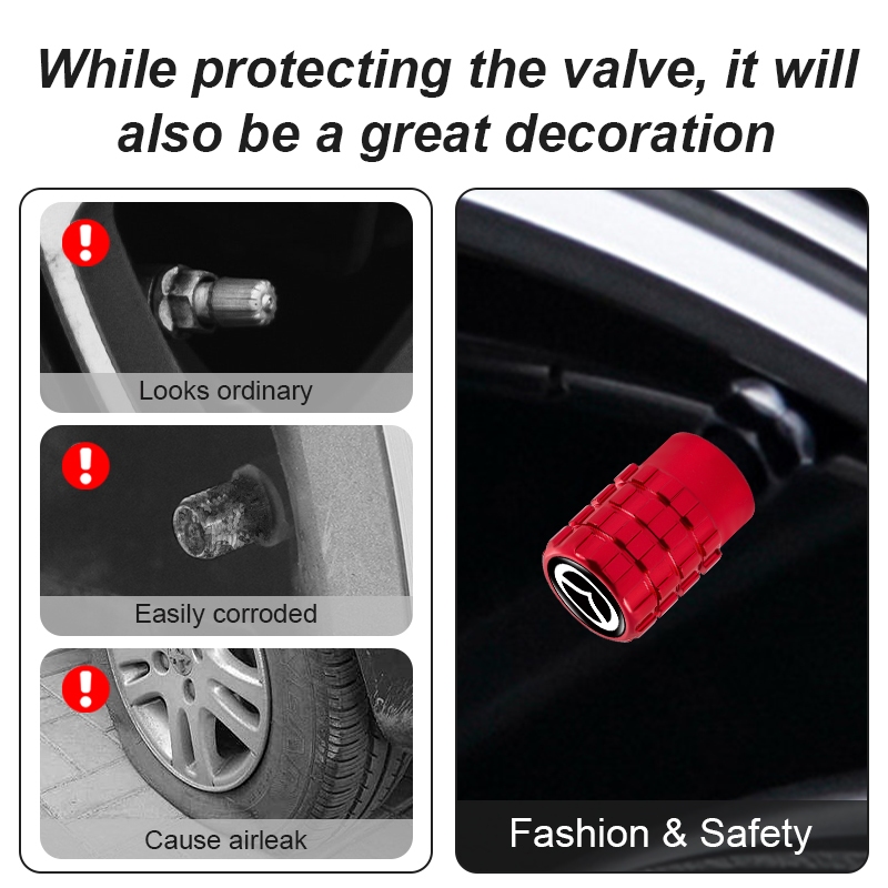 4 Hợp Kim Nhôm Lưới Van Ô Tô Chống Rò Rỉ Logo Xe Bánh Lốp Lõi Mũ Cho Xe Mazda 5 6 323 626 RX8 CX5 CX-4 MX3 MX5 Atenza Axela