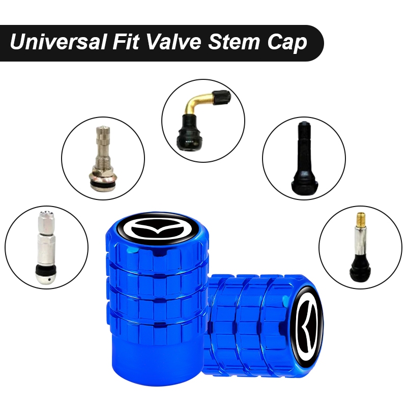 4 Hợp Kim Nhôm Lưới Van Ô Tô Chống Rò Rỉ Logo Xe Bánh Lốp Lõi Mũ Cho Xe Mazda 5 6 323 626 RX8 CX5 CX-4 MX3 MX5 Atenza Axela