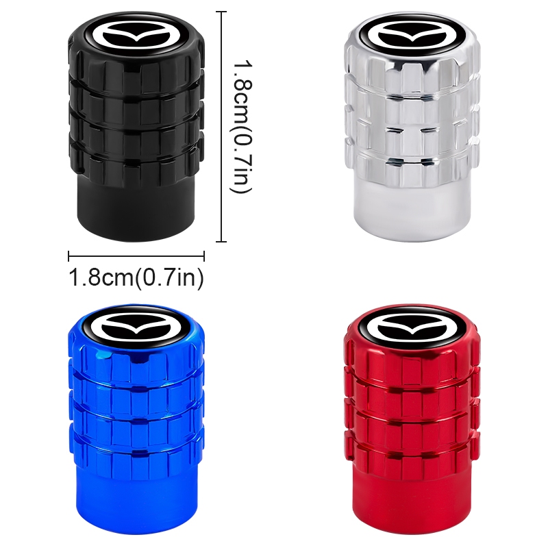 4 Hợp Kim Nhôm Lưới Van Ô Tô Chống Rò Rỉ Logo Xe Bánh Lốp Lõi Mũ Cho Xe Mazda 5 6 323 626 RX8 CX5 CX-4 MX3 MX5 Atenza Axela