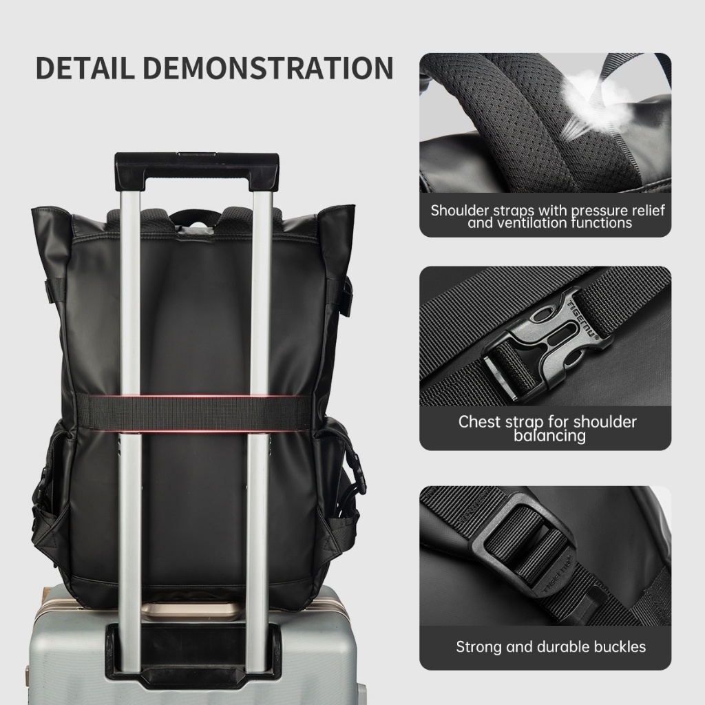 Ảnh Ba lô nam Tigernu 9812 Ba lô máy tính xách tay 15,6 inch Ba lô đi học Fasion Cabin Ba lô học sinh Ba lô du lịch Ba lô máy tính xách tay 3