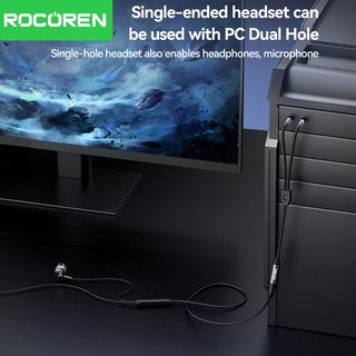 Cáp Âm Thanh Rcoren HIFI 3.5 Mm 2 TRONG 1 Nam Đến 2 Cổng Nữ Aux Adapter Cáp Mic Âm Thanh Y Bộ Chia Dây Vải Bện Tai Nghe Cho PC