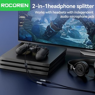 Cáp Âm Thanh Rcoren HIFI 3.5 Mm 2 TRONG 1 Nam Đến 2 Cổng Nữ Aux Adapter Cáp Mic Âm Thanh Y Bộ Chia Dây Vải Bện Tai Nghe Cho PC