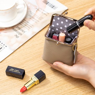 Da thật chính hãng thời trang Ví đựng tiền xu Mini dành cho nữ Túi đựng son môi
