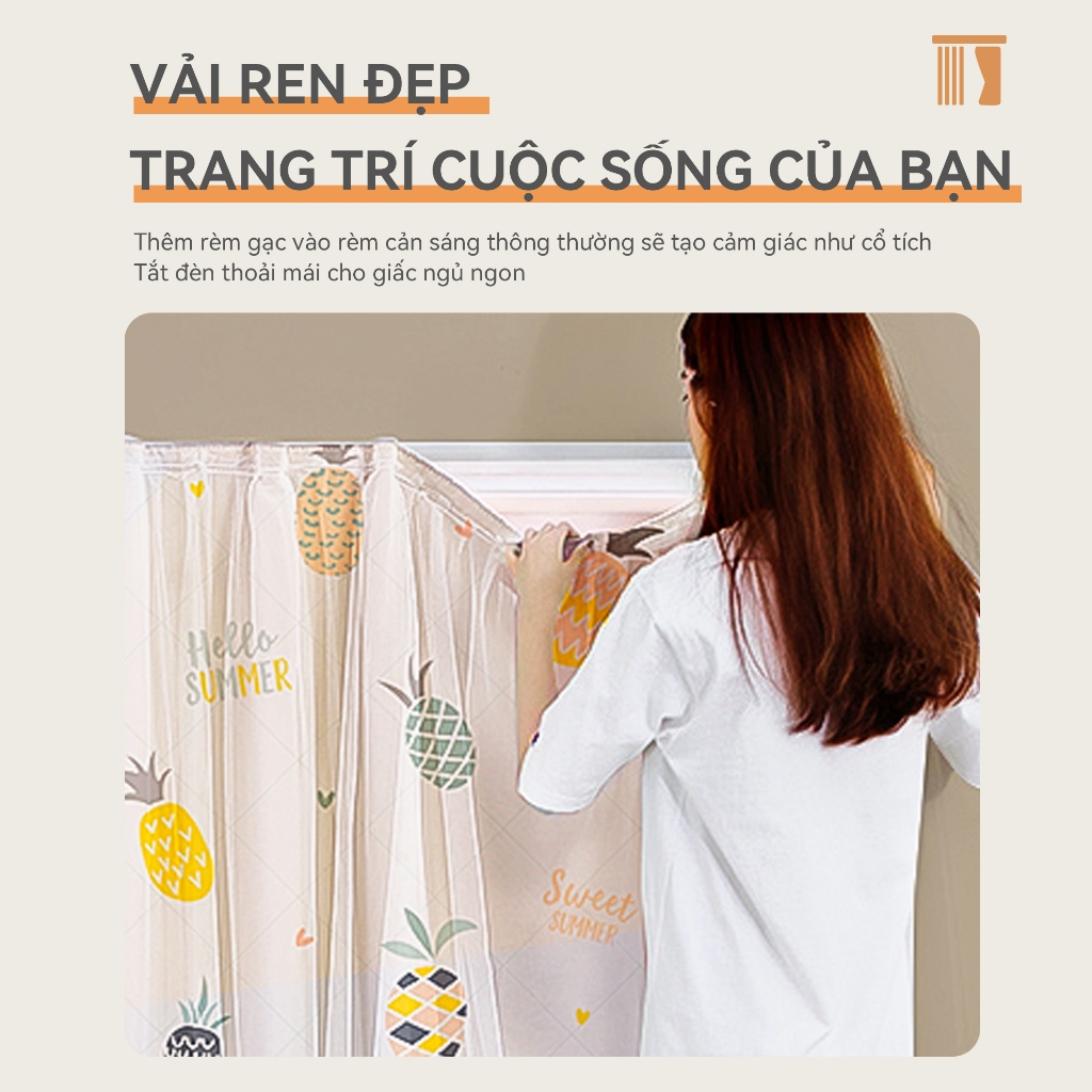 Feidimeng Cửa sổ Rèm hoạt hình tự dính Lắp đặt miễn phí Rèm nhỏ Vải che toàn bộ phòng ngủ