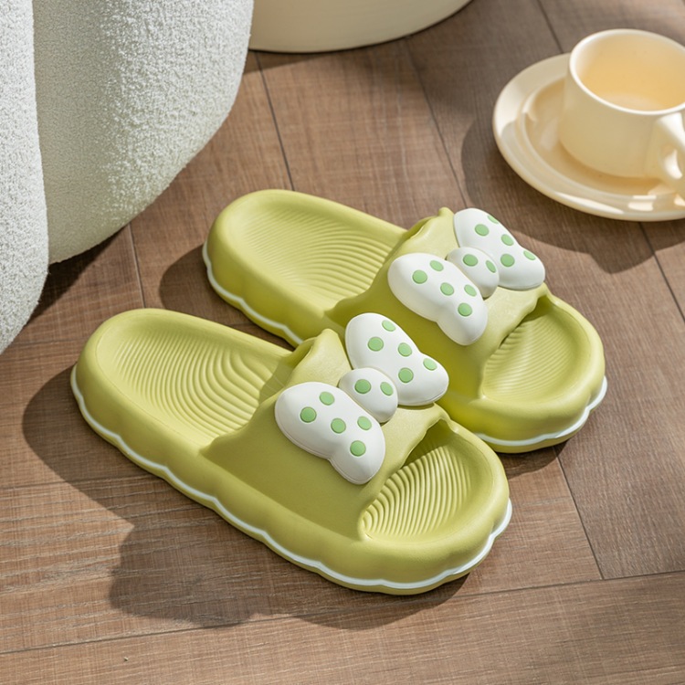 Dép lê nữ Nơ bướm chấm bi Mùa hè Dép lê đế mềm gia dụng chống trượt Mẫu mới