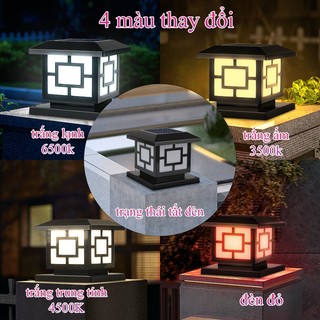 CANMEIJIA LED đèn cổng năng lượng mặt trời 4 màu đèn sân vườn  Ip65 chống nước Với điều khiển từ xa đèn ngoài trời LED Đèn trang trí sân vườn cho hàng rào gia đình Sân trong