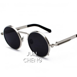 Kính Mát Tròn Retro Nam Hip Hop Punk Kính Mát Kim Loại Dành Cho Nữ Bảo Vệ Chống Tia UV
