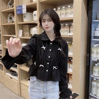 Áo Sơ Mi Trắng Tay Dài Dáng Rộng Phong Cách Hàn Quốc Cho Nữ Baju Baju Wanita Lengan Panjang Hàng Mới Có Sẵn