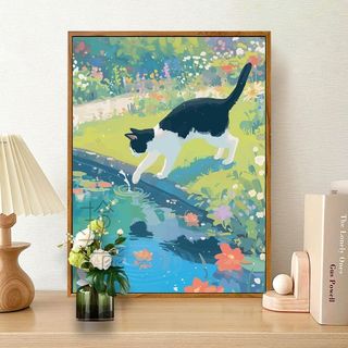 MOZI✨40 * 50cm / 30 * 40cm mèo ao tranh tô màu theo số tranh số hóa bộ tô màu theo số Ao Mèo Kỹ Thuật Số Tranh Sơn Dầu Tự Làm Tranh Hoạt Hình Giảm Sự Chán Chán Bức Tranh Handmade Tô Màu Tranh Graffiti Phong Cách Mới Tranh Acrylic Tranh Sơn Dầu
