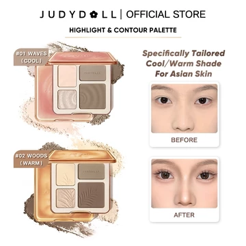 💯 Đảm bảo giá thấp nhất 💯JUDYDOLL Bảng Phấn Tạo khối/Phấn mắt Bảng phấn bắt sáng và tạo khối Tự nhiên Lâu trôi Chống nước 9g