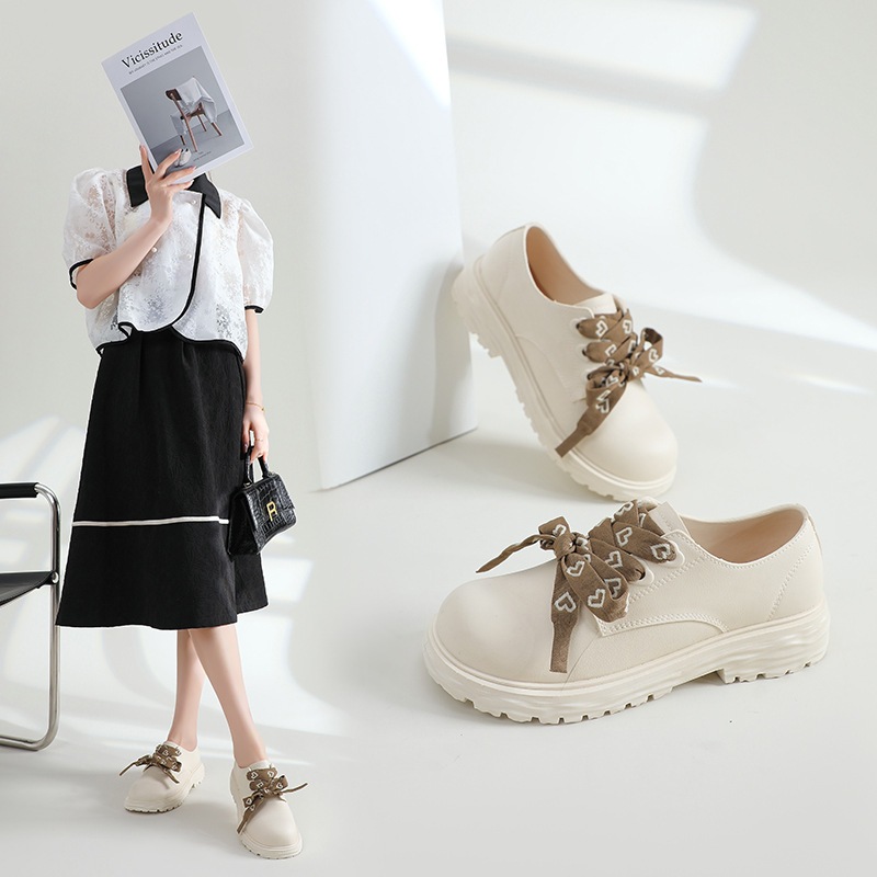 Loafers Đế Dày Nữ Thu Đông 2025 Phong Cách Mới Ngón Chân Tròn Anh Phong Cách Preppy Chống Thấm Nước Chống Trơn Trượt