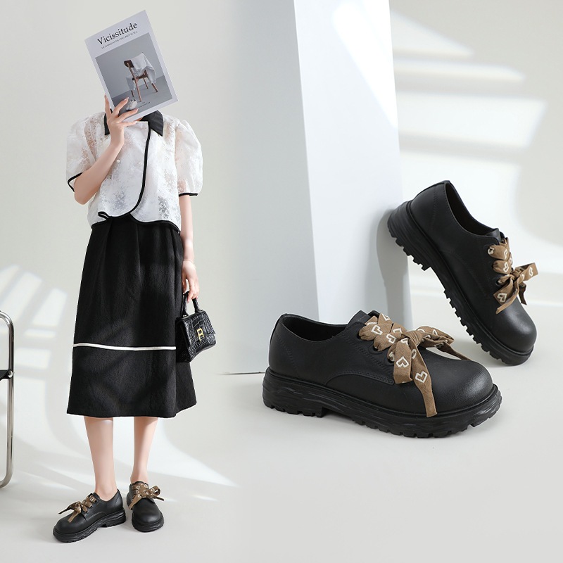 Loafers Đế Dày Nữ Thu Đông 2025 Phong Cách Mới Ngón Chân Tròn Anh Phong Cách Preppy Chống Thấm Nước Chống Trơn Trượt