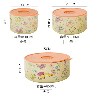 Hộp Bento Gốm Hộp Cơm Trưa Tươi Hộp Kín Tươi Hộp Bento Tròn Hộp Đựng Thực Phẩm Tròn Bát Tươi Giữ Hộp Gốm Tròn Hộp Bảo Quản Thực Phẩm Cửa Bụi Hộp Phục Vụ Tươi