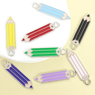 10 Chiếc Vui Nhộn Nhiều Màu Bút Chì Gỗ Men Nhỏ Giọt Dầu Quyến Rũ Học Sinh Bút Dây Xích, Túi Đựng Bút Trang Trí Móc Khóa Hoạt Hình DIY Văn Phòng Phẩm Mặt Dây Tạo Kiểu - Quà Tặng Lý Tưởng Cho Bắt Đầu Mùa Học