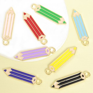 10 Chiếc Vui Nhộn Nhiều Màu Bút Chì Gỗ Men Nhỏ Giọt Dầu Quyến Rũ Học Sinh Bút Dây Xích, Túi Đựng Bút Trang Trí Móc Khóa Hoạt Hình DIY Văn Phòng Phẩm Mặt Dây Tạo Kiểu - Quà Tặng Lý Tưởng Cho Bắt Đầu Mùa Học