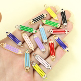 10 Chiếc Vui Nhộn Nhiều Màu Bút Chì Gỗ Men Nhỏ Giọt Dầu Quyến Rũ Học Sinh Bút Dây Xích, Túi Đựng Bút Trang Trí Móc Khóa Hoạt Hình DIY Văn Phòng Phẩm Mặt Dây Tạo Kiểu - Quà Tặng Lý Tưởng Cho Bắt Đầu Mùa Học