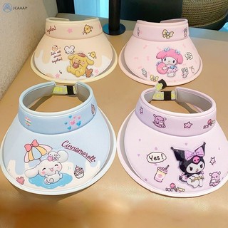 Sanrio Kuromi Cinnamoroll Melody Purin Phim hoạt hình trẻ em Mũ chống nắng dễ thương Mũ chống nắng mùa hè cho bé gái Mũ chống nắng cho bé Mới 2024 Tiếp xúc với bức xạ cực tím khi đi chơi