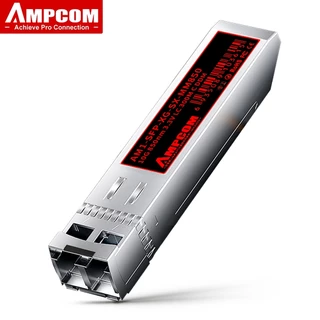 Ampcom 10G LC SFP + Mô-đun thu phát song công đa chế độ Kênh sợi 10G DOM SFP 850nm 300M Mô-đun quang học sợi MMF cho H3C, Ruijie, Mikrotik, Ubiquiti, TP-LINK Cisco