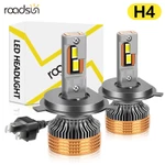 Roadsun 1 Cặp Đèn Pha Ô Tô Led H4 220W 4 Đồng Ống Hi-Lo Beam Bóng Đèn Pha 12 / 24V 29000LM 6000K Động Cơ Chip CSP Siêu Sáng Có Quạt Làm Mát Không Lỗi Cắm Và Chạy Chống Thấm Nước — ảnh 1