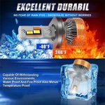 Roadsun 1 Cặp Đèn Pha Ô Tô Led H4 220W 4 Đồng Ống Hi-Lo Beam Bóng Đèn Pha 12 / 24V 29000LM 6000K Động Cơ Chip CSP Siêu Sáng Có Quạt Làm Mát Không Lỗi Cắm Và Chạy Chống Thấm Nước — ảnh 8