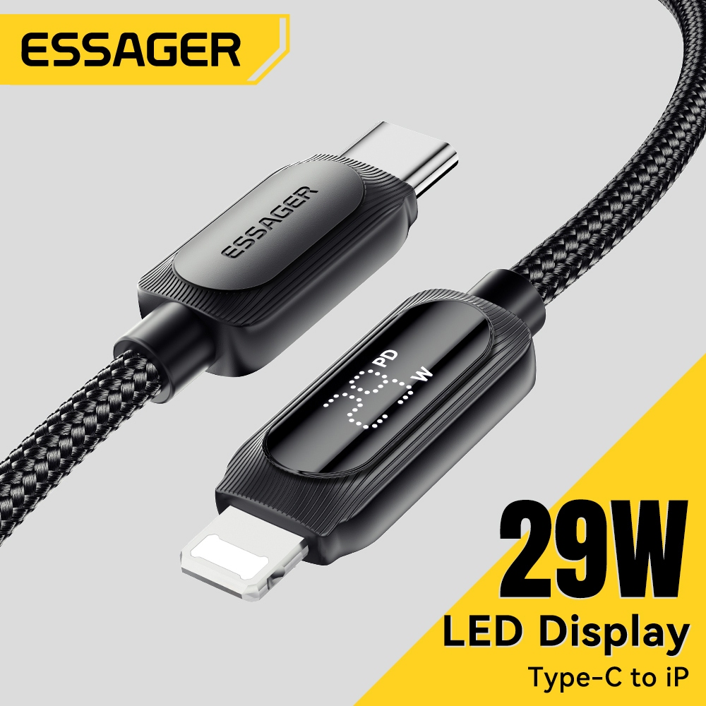 Cáp dữ liệu sạc nhanh màn hình kỹ thuật số ESSAGER 29W 3A C-L