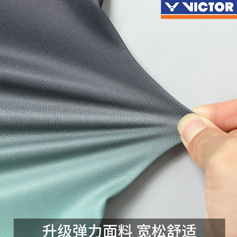 Áo thun Tennis Victor 2024 Quần áo cầu lông mới dành cho nam và nữ Áo tập luyện ngắn tay Áo thể thao Áo thun văn hóa in hình trẻ em