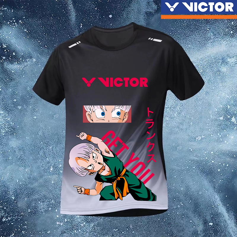 Áo thun Tennis Victor 2024 Quần áo cầu lông mới dành cho nam và nữ Áo tập luyện ngắn tay Áo thể thao Áo thun văn hóa in hình trẻ em