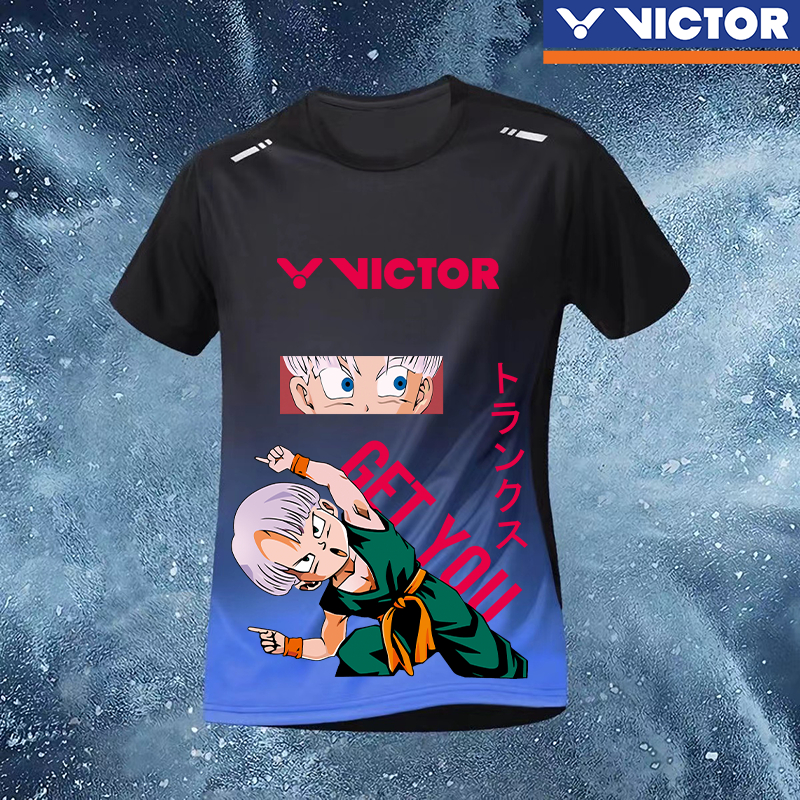 Áo thun Tennis Victor 2024 Quần áo cầu lông mới dành cho nam và nữ Áo tập luyện ngắn tay Áo thể thao Áo thun văn hóa in hình trẻ em