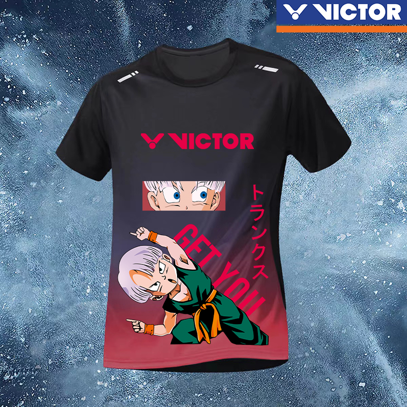 Áo thun Tennis Victor 2024 Quần áo cầu lông mới dành cho nam và nữ Áo tập luyện ngắn tay Áo thể thao Áo thun văn hóa in hình trẻ em