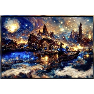 MOZI✨40 * 50cm / 30 * 40cm Bầu Trời Đầy Sao tranh tô màu theo số tranh số hóa Lâu Đài Tự Làm Tranh Sơn Dầu Kỹ Thuật Số Tự Làm Hoạt Hình Tranh Hoạt Hình Sự Chán Rãi Giảm Tranh Thủ Công Tô Màu Tranh Graffiti Phong Cách Mới Tranh Sơn Dầu Trang Trí Nhà Cửa