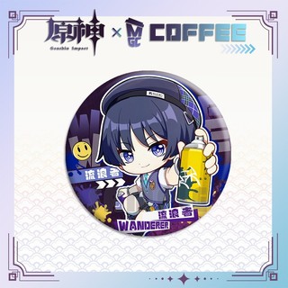 Genshin Tác Động Scaramouche Lang Thang Thổ Cẩm Trò Chơi Dễ Thương Huy Hiệu Kim Loại Nút Cài Áo Cosplay Bộ Sưu Tập Đồ Chơi Túi Trang Trí Quà Tặng