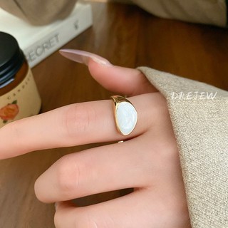 DREJEW Vàng 18k Hổ Mắt Đá Hình Bầu Dục Mở Nhẫn Ánh Sáng Sang Trọng retro Ngón Tay Chỉ Số Nhẫn Cổ Phong Cách Cao Cấp Đa Năng Tay Trang Sức