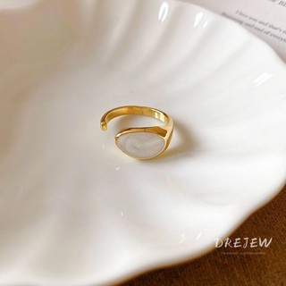 DREJEW Vàng 18k Hổ Mắt Đá Hình Bầu Dục Mở Nhẫn Ánh Sáng Sang Trọng retro Ngón Tay Chỉ Số Nhẫn Cổ Phong Cách Cao Cấp Đa Năng Tay Trang Sức
