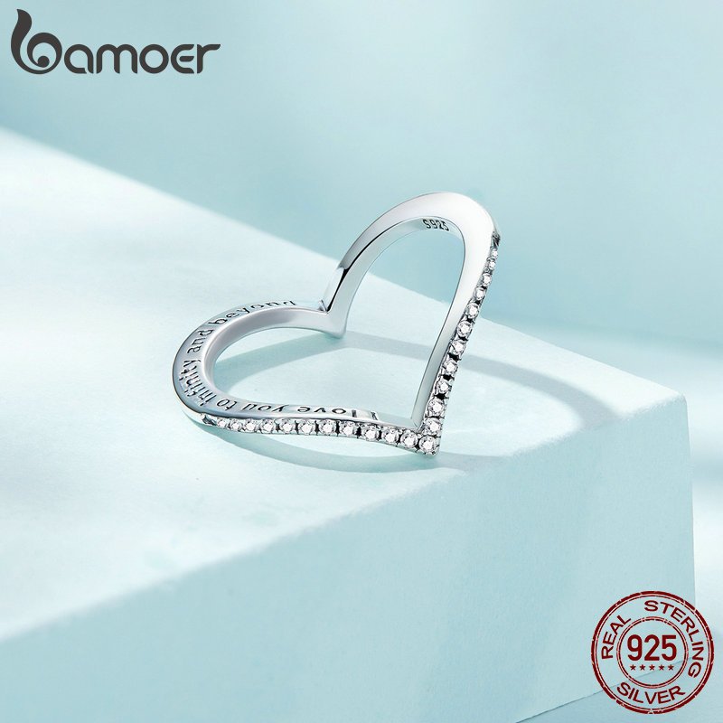 Nhẫn Bạc Bamoer 925 Nữ Size 6 Đến Size 9 Nhẫn Ngón Tay Trang Sức Thời Trang Quà Tặng Cho Nữ