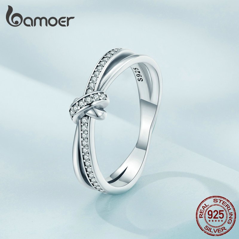 Nhẫn Bạc Bamoer 925 Nữ Size 6 Đến Size 9 Nhẫn Ngón Tay Trang Sức Thời Trang Quà Tặng Cho Nữ
