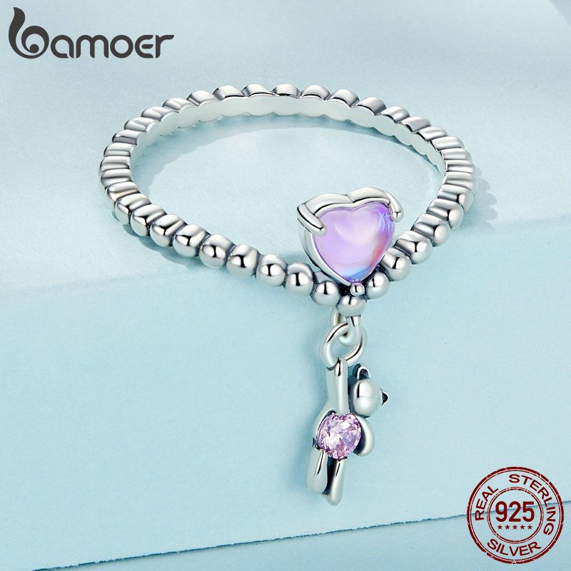Nhẫn Bạc Bamoer 925 Nữ Size 6 Đến Size 9 Nhẫn Ngón Tay Trang Sức Thời Trang Quà Tặng Cho Nữ