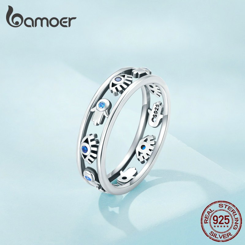 Nhẫn Bạc Bamoer 925 Nữ Size 6 Đến Size 9 Nhẫn Ngón Tay Trang Sức Thời Trang Quà Tặng Cho Nữ