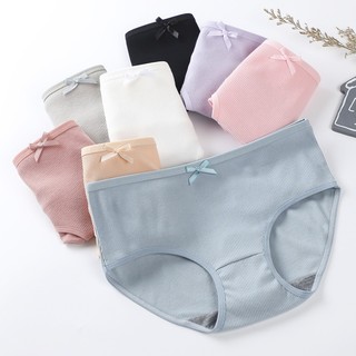 Quần lót nơ và ruy băng nữ, đồ lót eo giữa cotton thoải mái