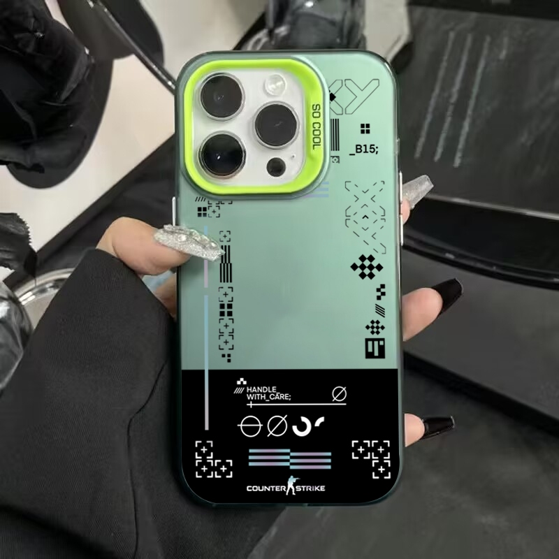 Ốp Lưng Cho iPhone 16 11 14 15 12 13 Pro Max 16e 8 7 Plus XR X XS Max SE2020 2022 Trò Chơi Thời Trang CS Clear GO Sang Trọng IMD Kim Loại Cứng Chống Sốc