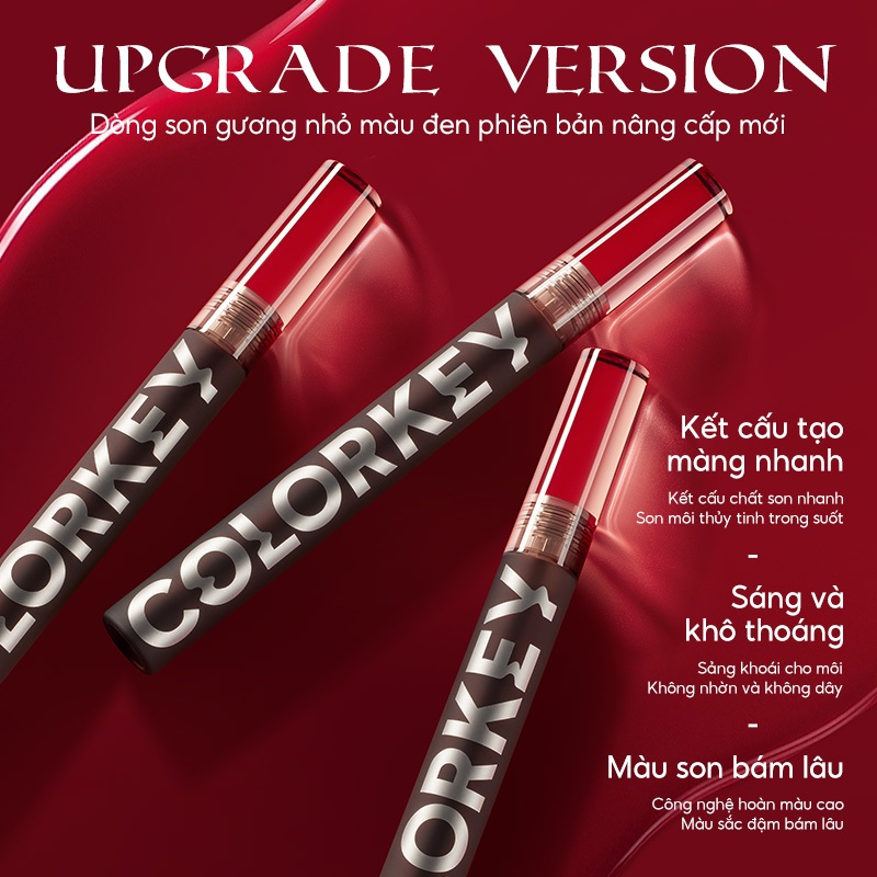 Ảnh COMBO - Colorkey Airy Series Mirror lip Gloss, Hoàn thiện bóng và chống chuyển, son môi 2